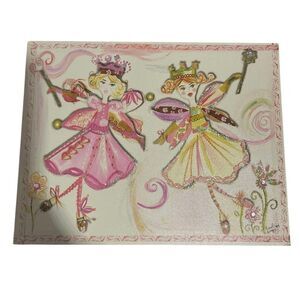 Colleen Karis Fairy Princess Canvas Glitter Art - Girls‎ Room Decor Pink Yellow